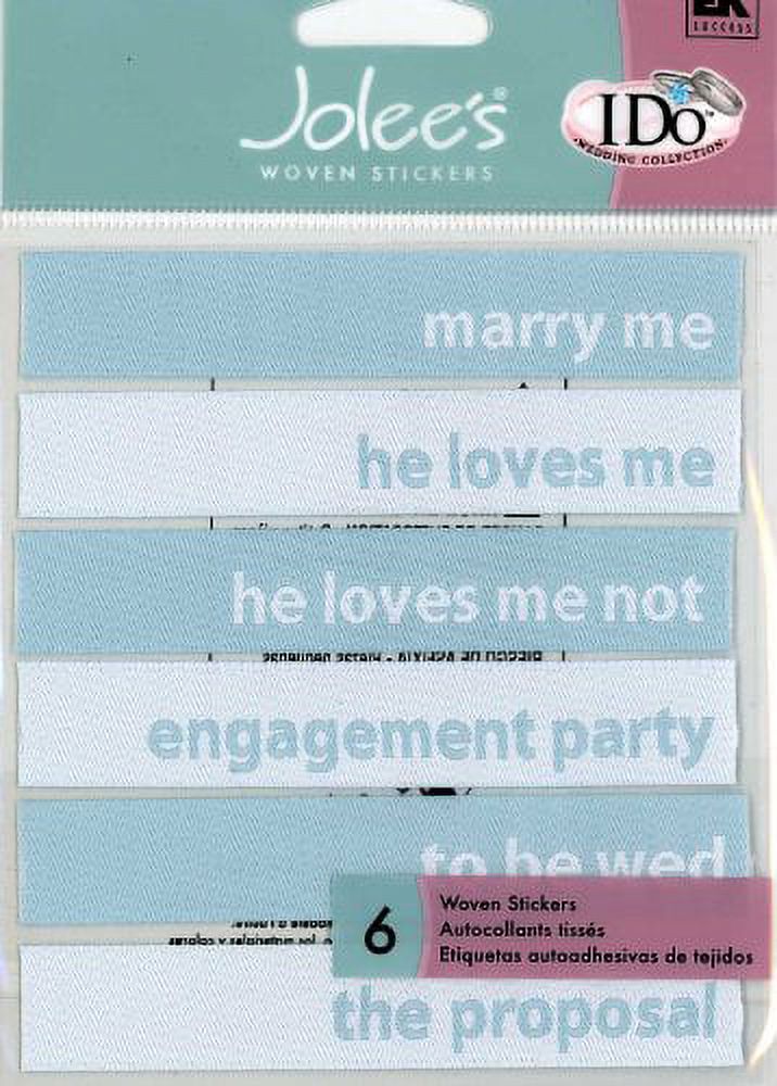 Jolee's Wedding Collection Marry Me Woven Scrapbooking Stickers 